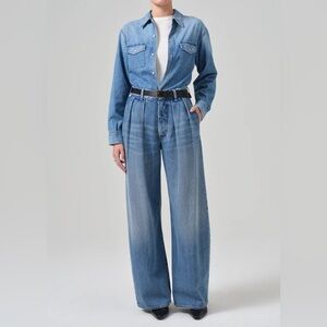 Chic Citizens Of Humanity pleated denim trousers